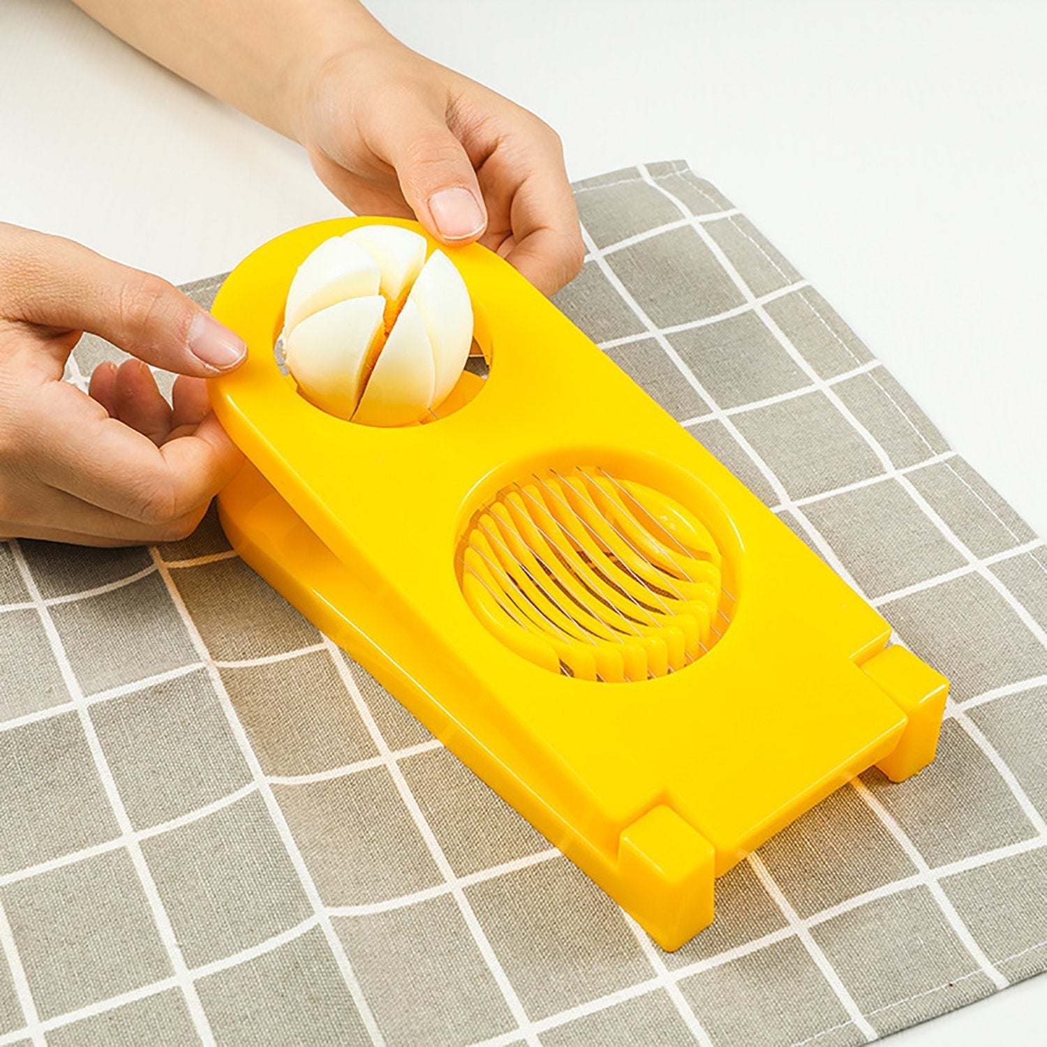 2 in 1 double cut boiled egg cutter with stainless steel wire 2 in 1 double cut boiled egg cutter with stainless steel wire